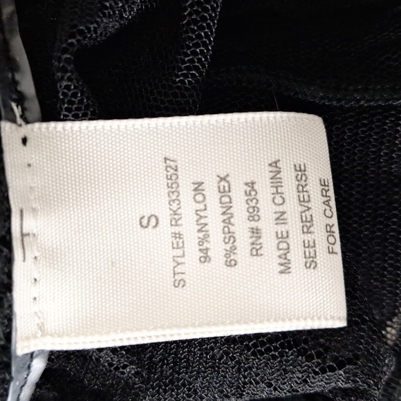 Free For All "NEW" Black Witchy Romantic Sheer Long Sleeve Lace Blouse Size S - Picture 7 of 8